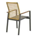 Aegean stackable armchair teak-pe rope in natural - aluminum &  textline in anthracite shade 56.5x58x91cm - Image 3