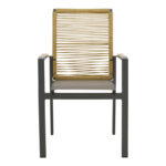 Aegean stackable armchair teak-pe rope in natural - aluminum &  textline in anthracite shade 56.5x58x91cm - Image 5
