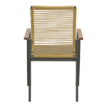 Aegean stackable armchair teak-pe rope in natural - aluminum &  textline in anthracite shade 56.5x58x91cm - Image 6