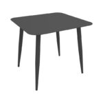 Vista aluminum table in black shade 80x80x72cm