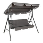 Garden swing Globo black metal-anthracite fabric 170x110x153cm