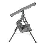 Garden swing Globo black metal-anthracite fabric 170x110x153cm - Image 3