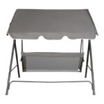 Garden swing Globo black metal-anthracite fabric 170x110x153cm - Image 4