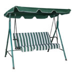 Garden swing Globo metal green-fabric in white-green shade 170x110x153cm