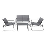 Outdoor living set Veranda textilene-metal in anthracite color - Image 2