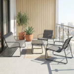 Outdoor living set Veranda textilene-metal in anthracite color