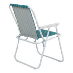 Beach-camping chair Jette green and yellow fabric-white metal frame 53x56x73cm - Image 2
