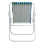 Beach-camping chair Jette green and yellow fabric-white metal frame 53x56x73cm - Image 5