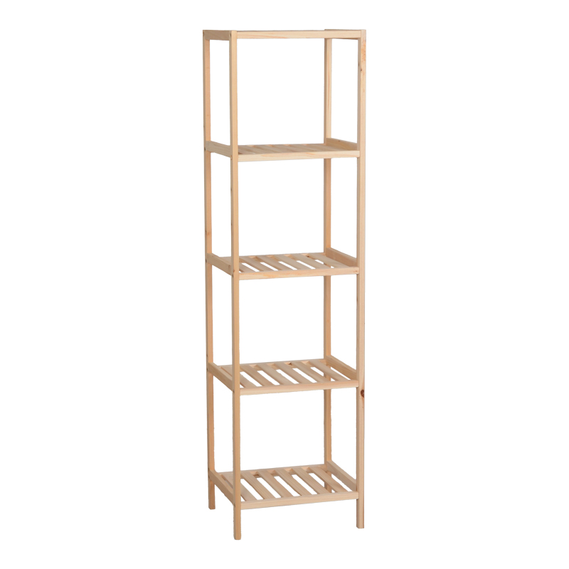 408-000001 Floor shelf Zendia fir wood in natural color 35x30x130cm - Image 1