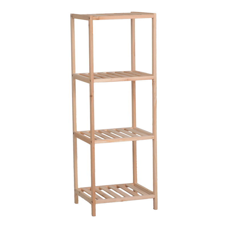 408-000002 Floor shelf Zendia fir wood in natural color 35x30x100cm - Image 1