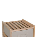 Chest of drawers Wolen fir wood-fabric in natural-beige color 34.5x36.5x67cm - Image 4