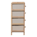 Chest of drawers Wolen fir wood-fabric in natural-beige color 34.5x36.5x86cm - Image 3