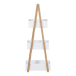 Floor shelf Tercy bamboo in white-natural color 30x18x80cm - Image 3