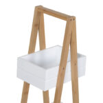 Floor shelf Tercy bamboo in white-natural color 30x18x80cm - Image 4