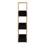 Floor shelf Tercy bamboo in black-natural color 30x18x80cm - Image 2