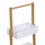 Floor shelf Arvy bamboo in white-natural color 32x20x75.5cm - Image 3