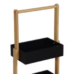 Floor shelf Arvy bamboo in black-natural color 32x20x75.5cm - Image 3