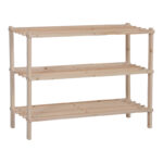 Shoe rack for 9 pairs of shoes Steper fir wood in natural color 64x26x48.5cm