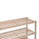 Shoe rack for 9 pairs of shoes Steper fir wood in natural color 64x26x48.5cm - Image 3