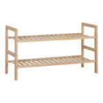 Shoe rack for 8 pairs of shoes Steper fir wood in natural color 71x26x40cm