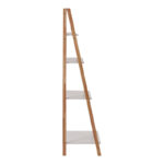 Foldable floor shelf Benwen rubberwood-mdf in white-natural color 42x34.5x140cm - Image 2