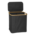 Laundry rack Lodge bamboo-fabric in grey color 54x33x60cm - Image 2