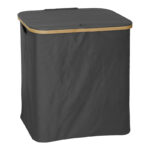 Laundry rack Lodge bamboo-fabric in grey color 54x33x60cm