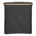 Laundry rack Lodge bamboo-fabric in grey color 54x33x60cm - Image 4