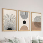 Wall art in frame Myrith triptyque with digital print 33x0.3x48cm