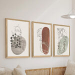 Wall art in frame Linento triptyque with digital print 33x0.3x48cm