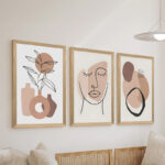 Wall art in frame Minilo triptyque with digital print 33x0.3x48cm