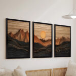 Wall art in frame Peaky triptyque with digital print 33x0.3x48cm - Image 2
