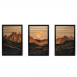 Wall art in frame Peaky triptyque with digital print 33x0.3x48cm