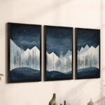 Wall art in frame Wavy triptyque with digital print 33x0.3x48cm - Image 2