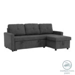 Corner reversible sofa bed Napora with storage space anthracite fabric 214x83/138x90cm - Image 2