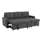 Corner reversible sofa bed Napora with storage space anthracite fabric 214x83/138x90cm - Image 3