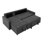 Corner reversible sofa bed Napora with storage space anthracite fabric 214x83/138x90cm - Image 4