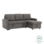 Corner reversible sofa bed Napora with storage space grey fabric 214x83/138x90cm - Image 2