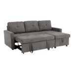 Corner reversible sofa bed Napora with storage space grey fabric 214x83/138x90cm - Image 3