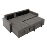 Corner reversible sofa bed Napora with storage space grey fabric 214x83/138x90cm - Image 4