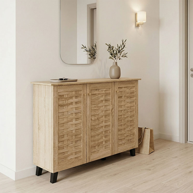 049-000122 Shoe cabinet Mantam 16 pairs sonoma 115.5x34x87cm - Слика 1