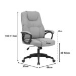 Kamora director's office chair, grey fabric, 66x67x103-111cm - Слика 6