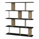 Bookcase Ratu sonoma-black 120x24.6x141cm
