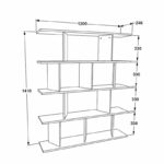Bookcase Ratu sonoma-black 120x24.6x141cm - Image 3