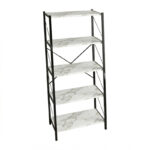 Bimblem bookcase marble white with black metal  60x30x150cm - Слика 2