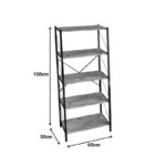 Bimblem bookcase marble white with black metal  60x30x150cm - Слика 3