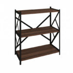 Althea freestanding shelf walnut with black metal 60x30x90cm - Image 2