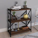 Althea freestanding shelf walnut with black metal 60x30x90cm