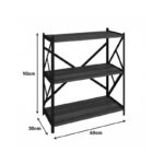 Althea freestanding shelf walnut with black metal 60x30x90cm - Image 3