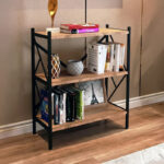 Althea freestanding shelf oak with black metal 60x30x90cm